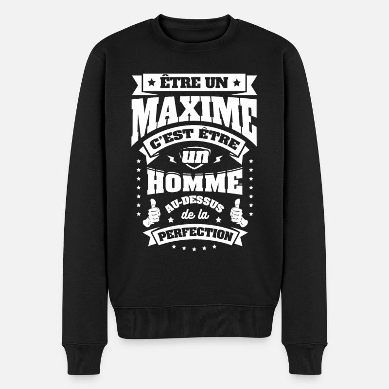 NOM - PRÉNOM - MAXIME - Pull Premium bio Homme - noir