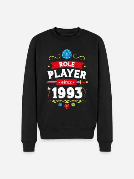 Rollenspieler seit 1993 - Männer Premium Bio Pullover - Schwarz