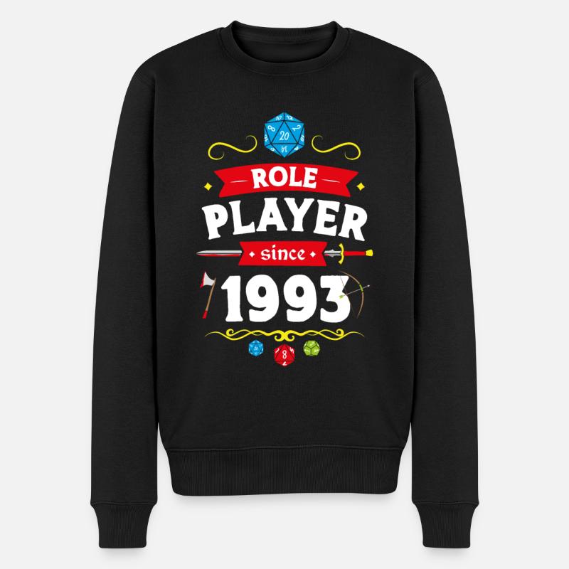Rollenspieler seit 1993 - Männer Premium Bio Pullover - Schwarz
