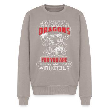 Dragon Dragon Scale Dragon de glace - Pull Premium bio Homme - taupe - Devant - Nico (187cm)