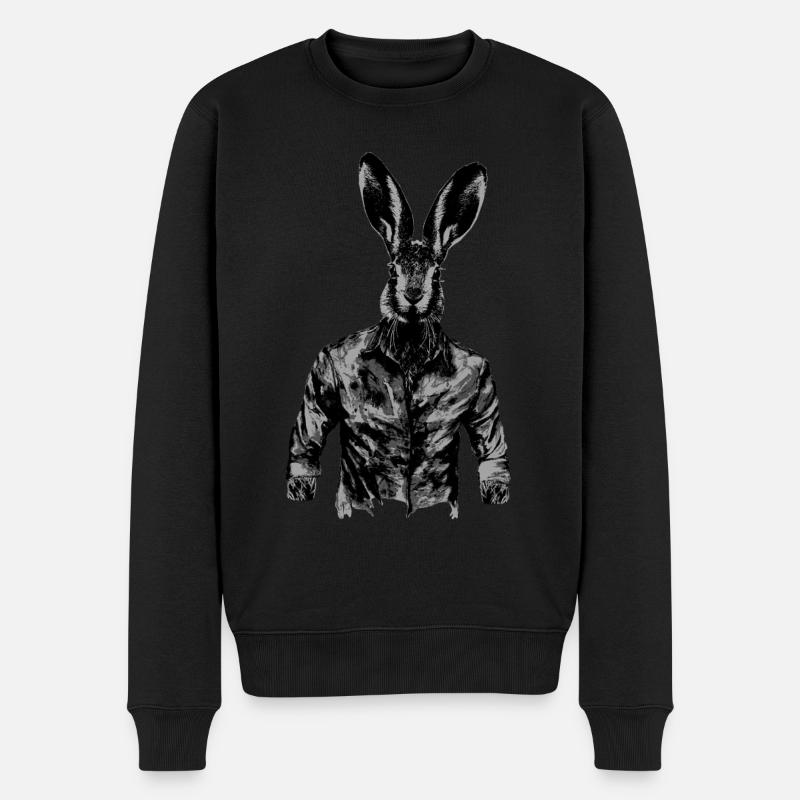 Lapin cool avec chemise. - Pull Premium bio Homme - noir