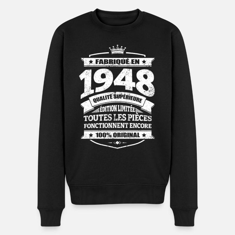 FABRIQUÉ EN 1948 - Pull Premium bio Homme - noir