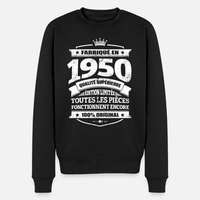 FABRIQUÉ EN 1950 - Pull Premium bio Homme - noir