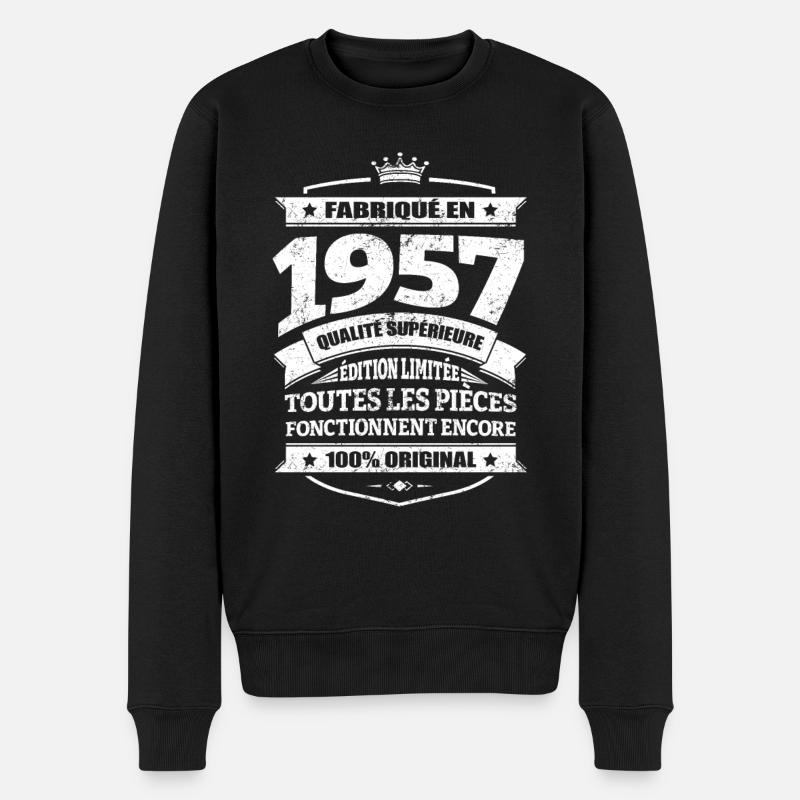 FABRIQUÉ EN 1957 - Pull Premium bio Homme - noir