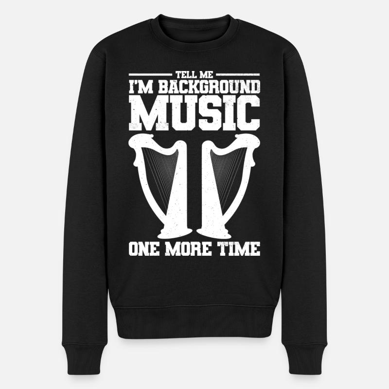 Harfe Musikinstrument - Männer Premium Bio Pullover - Schwarz