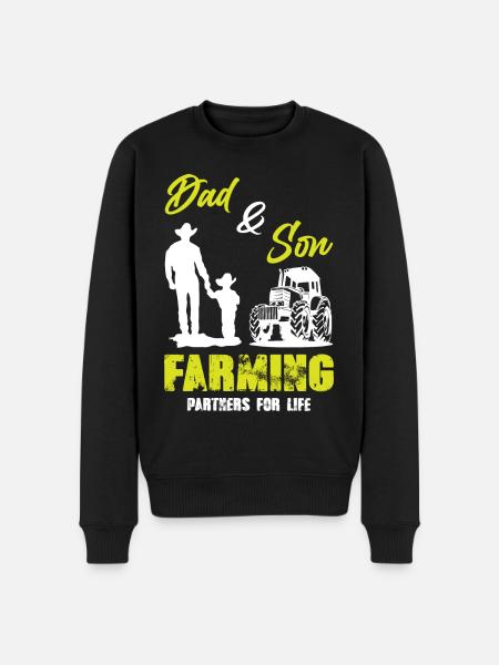 Dad and Son Farming - Men's Premium Organic Jumper - black