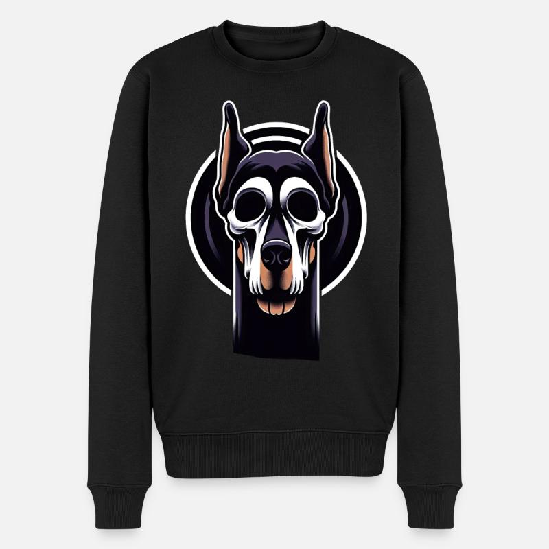 Neon Doberman Skull Edge - Men's Premium Organic Jumper - black