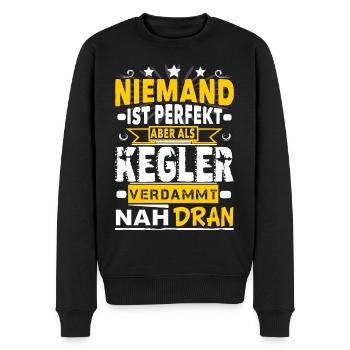 Niemand Ist Perfekt Aber Als Kegler Nah Dran Kegel - Männer Premium Bio Pullover - Schwarz - Vorne - Nico (187cm)