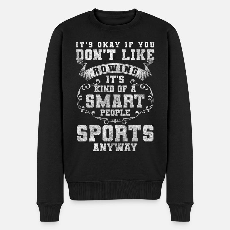 Ruderer Sport Körper Fitnessstudio - Männer Premium Bio Pullover - Schwarz