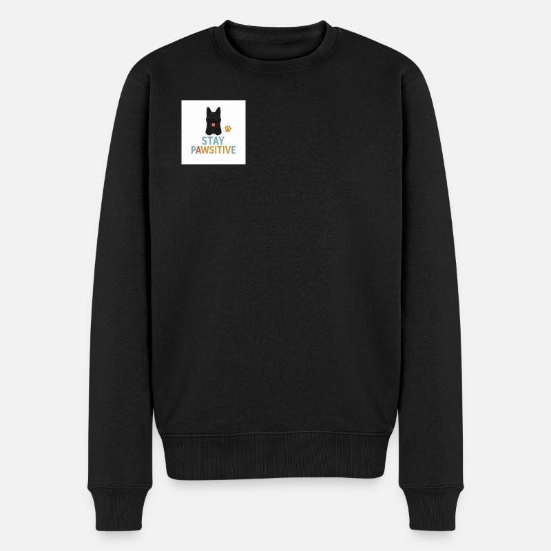 Motif de chien Stay Pawitive - Pull Premium bio Homme - noir