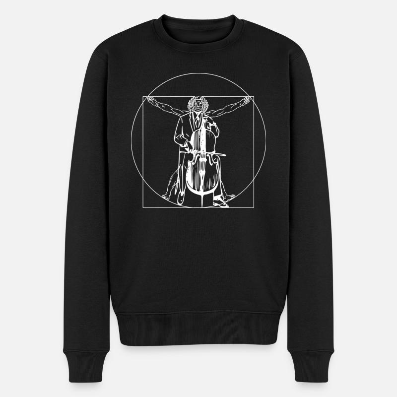 Cello Violoncello Goldener Schnitt Humor - Männer Premium Bio Pullover - Schwarz