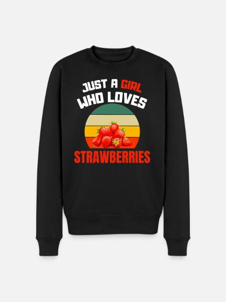 Fruit Summer Fruit Girl Gift Retro Strawberry - Men's Premium Organic Jumper - black