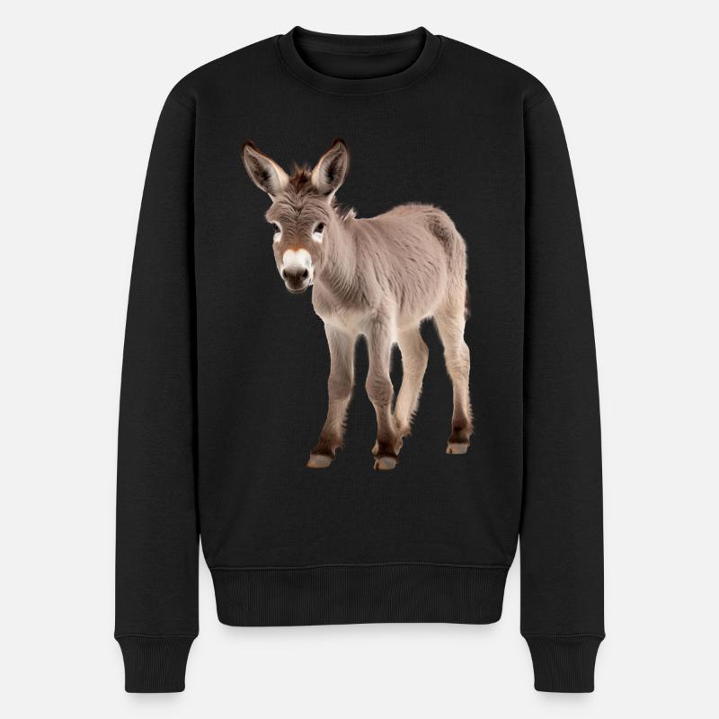 Baby Donkey Esel - Männer Premium Bio Pullover - Schwarz