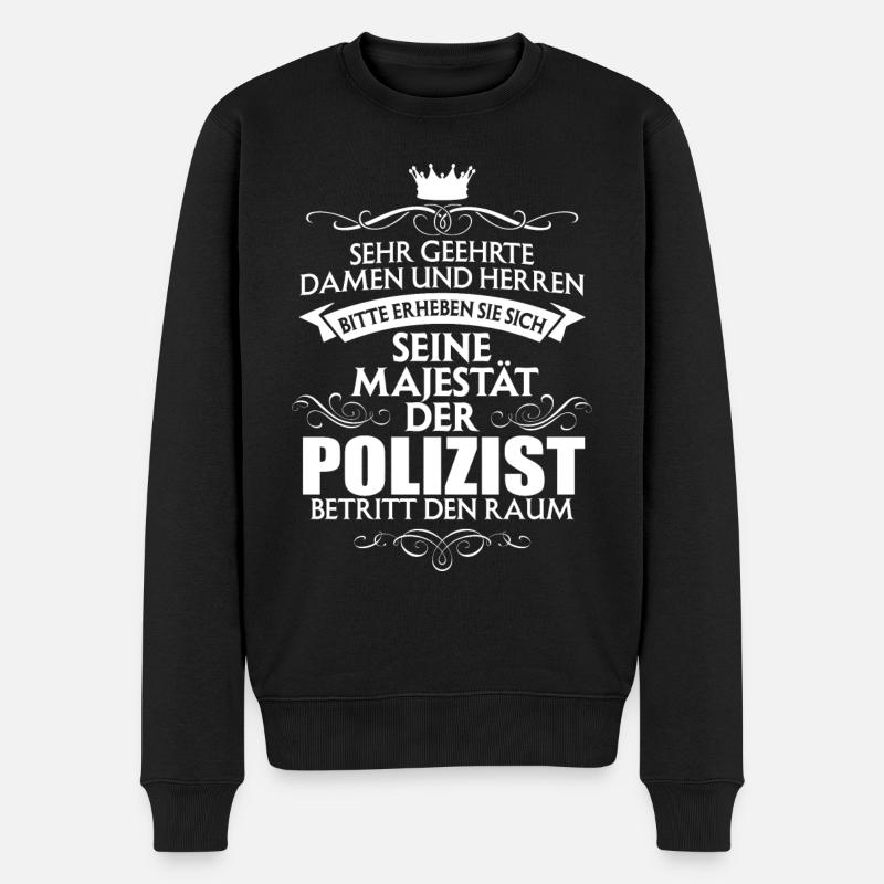 POLIZIST - Majestät - Männer Premium Bio Pullover - Schwarz