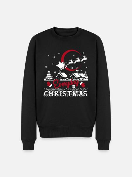Christmas Everyday Is Christmas - Men's Premium Organic Jumper - black