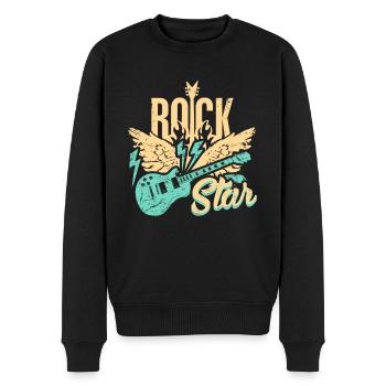 E-Gitarren- - Männer Premium Bio Pullover - Schwarz - Vorne - Nico (187cm)