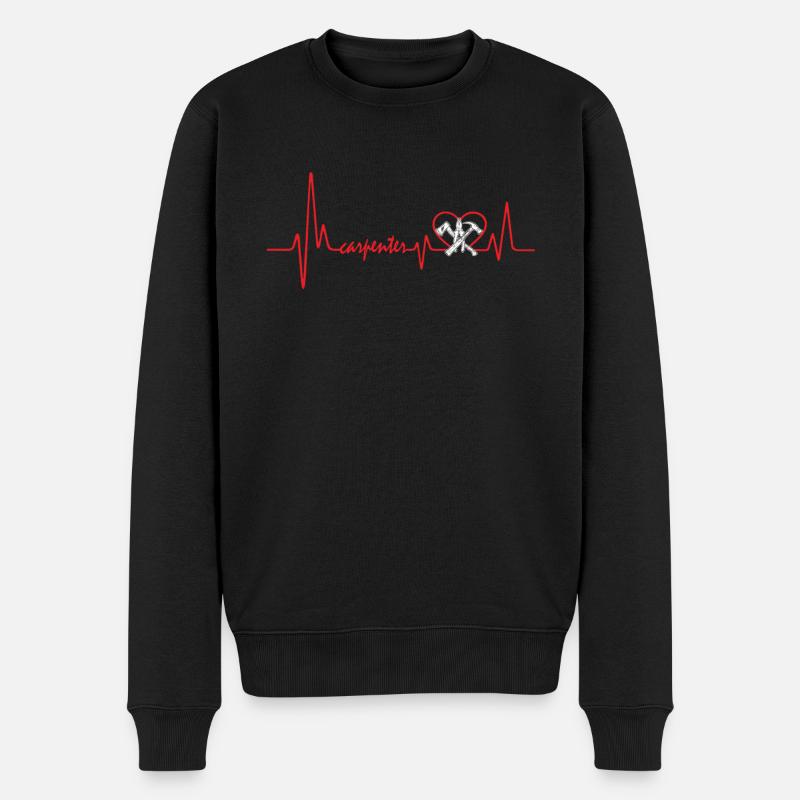 Carpenter Heartbeat Shirt - Men's Premium Organic Jumper - black
