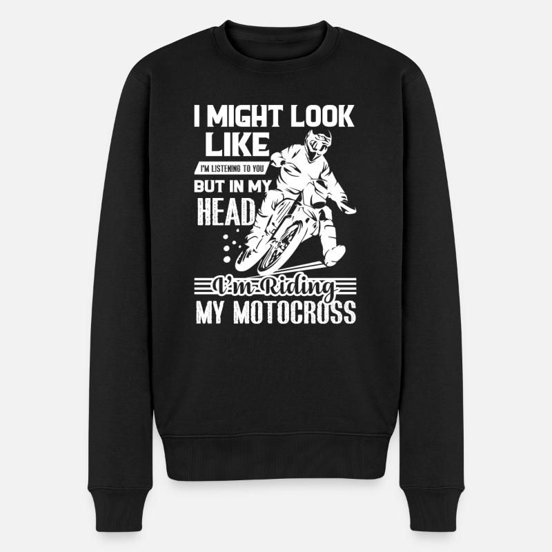 Motocross auf meinem Motocross - Männer Premium Bio Pullover - Schwarz