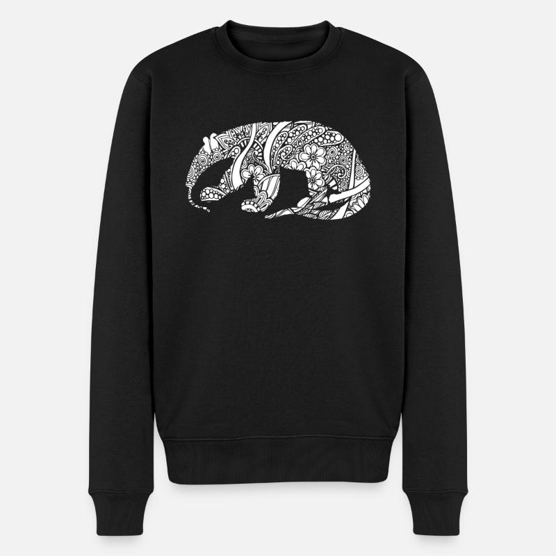 Ameisenbär Ameisenbär Blumenmuster - Männer Premium Bio Pullover - Schwarz