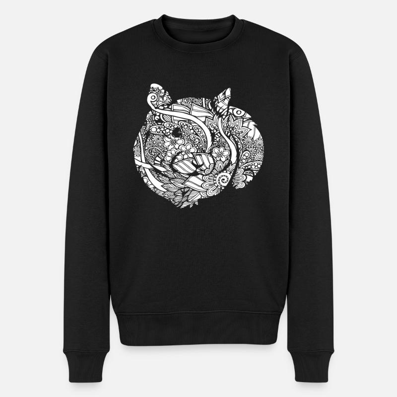 Hamster Hamster Blumenmuster - Männer Premium Bio Pullover - Schwarz