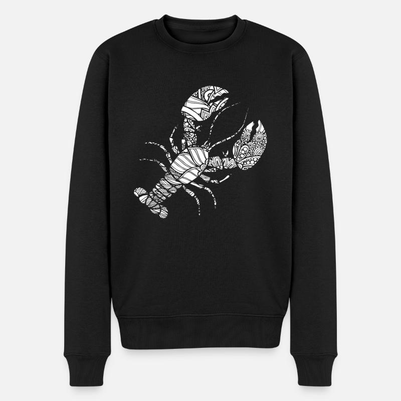 Hummer Hummer Blumenmuster - Männer Premium Bio Pullover - Schwarz