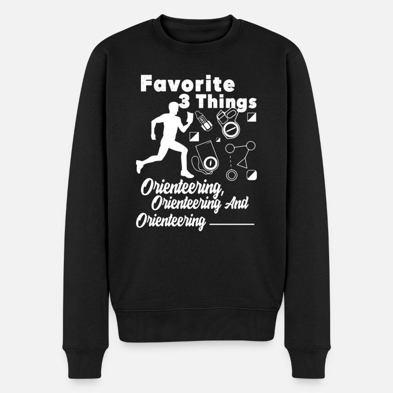 Orientierungslauf-Liebhaber - Männer Premium Bio Pullover - Schwarz