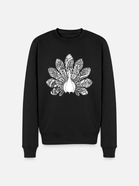 Peacock Peacock Floral Pattern - Men's Premium Organic Jumper - black