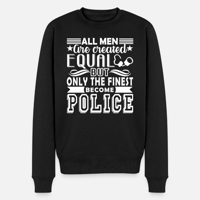 Polizei Feinste Männer werden Polizei - Männer Premium Bio Pullover - Schwarz
