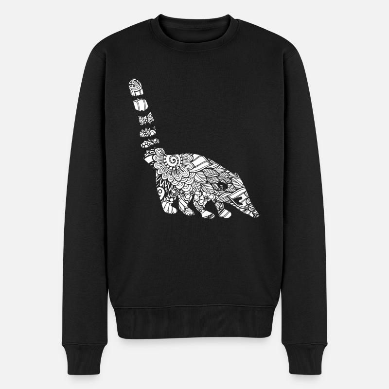 Coati Coati Blumenmuster - Männer Premium Bio Pullover - Schwarz