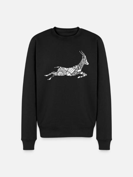 Gazelle Gazelle Floral Pattern - Men's Premium Organic Jumper - black