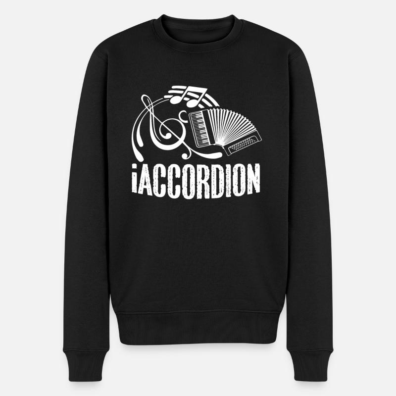 Akkordeon Lustiges Akkordeon - Männer Premium Bio Pullover - Schwarz