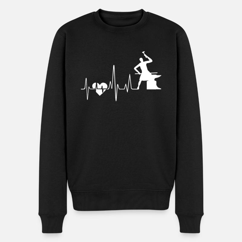 Blacksmithing Blacksmithing Heartbeat - Men's Premium Organic Jumper - black