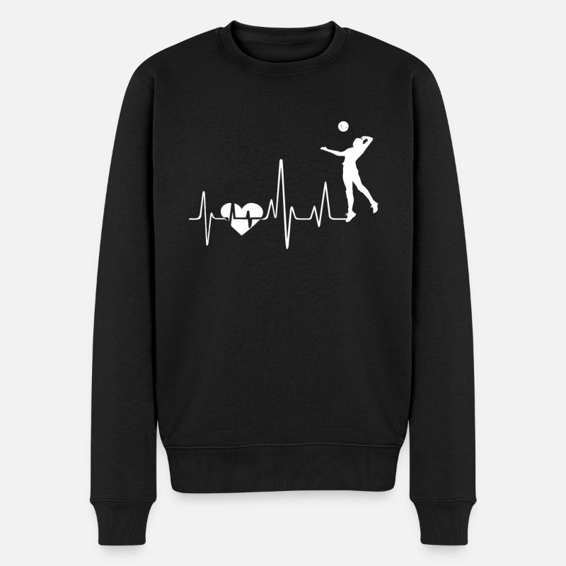Beach-volley Beach-volley Heartbeat - Pull Premium bio Homme - noir