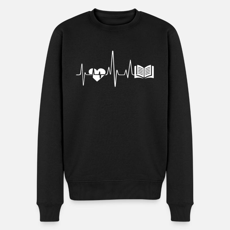 Buch Buch Herzschlag - Männer Premium Bio Pullover - Schwarz