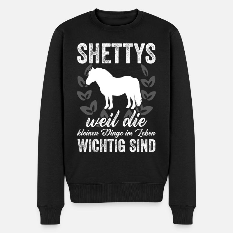 Shetlandpony Pferde Reiten Pony Geschenkidee - Männer Premium Bio Pullover - Schwarz