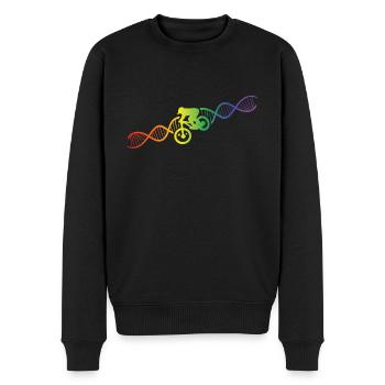 DNA Helix Rainbow Genetics Mountain Bike Colorful - Men's Premium Organic Jumper - black - Front - Nico (187cm)