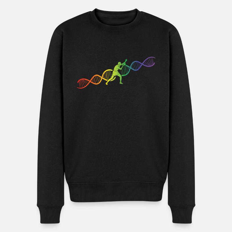 DNA Helix Regenbogen Genetik Tischtennis Bunt - Männer Premium Bio Pullover - Schwarz