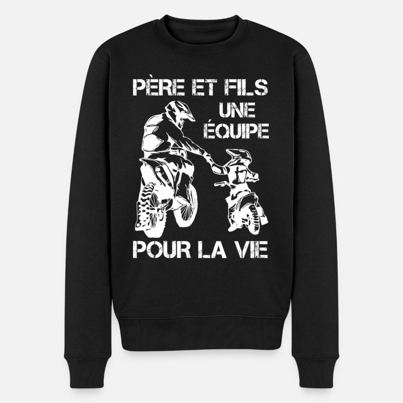 Père Et Fils Une Équipe Pour La Vie - Pull Premium bio Homme - noir