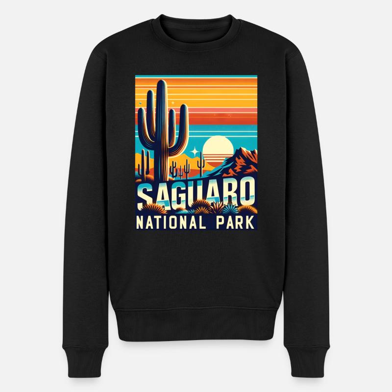 Saguaro-Nationalpark, Arizona, Tucson-Kaktus - Männer Premium Bio Pullover - Schwarz
