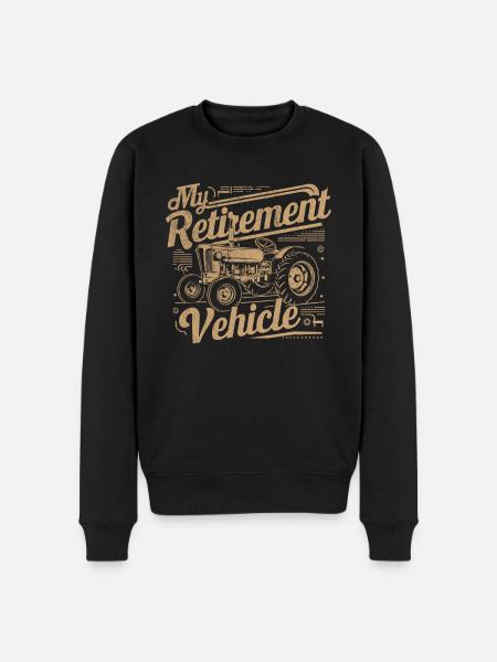 Min pensionering køretøj traktor mor far landmand - Økologisk premium-sweatshirt til mænd - sort