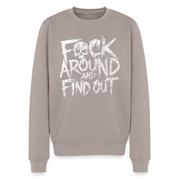 FAFO baise et découvre le squelette - Pull Premium bio Homme - taupe - Devant - Nico (187cm)
