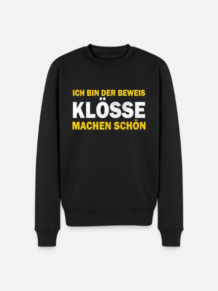 German food, dumplings, Thuringia, dialect - Men's Premium Organic Jumper - black