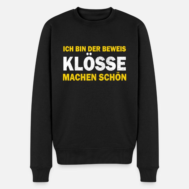 Cuisine allemande, boulettes, Thuringe, dialecte - Pull Premium bio Homme - noir