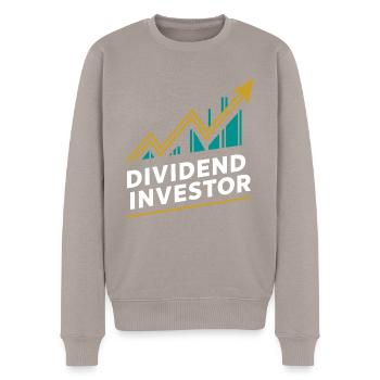 Lustige finanzielle Unabhängigkeit von Dividendeninvestoren - Männer Premium Bio Pullover - Taupe - Vorne - Nico (187cm)