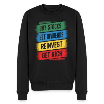 Lustige finanzielle Unabhängigkeit von Dividendeninvestoren - Männer Premium Bio Pullover - Schwarz - Vorne - Nico (187cm)