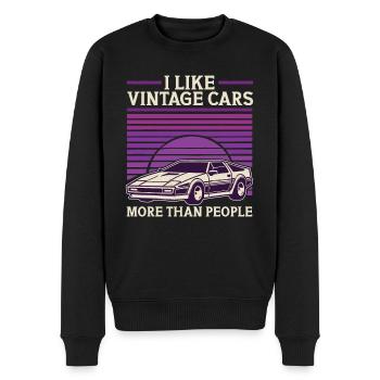 Ich mag Oldtimer mehr als Menschen Lustiger Oldtimer - Männer Premium Bio Pullover - Schwarz - Vorne - Nico (187cm)