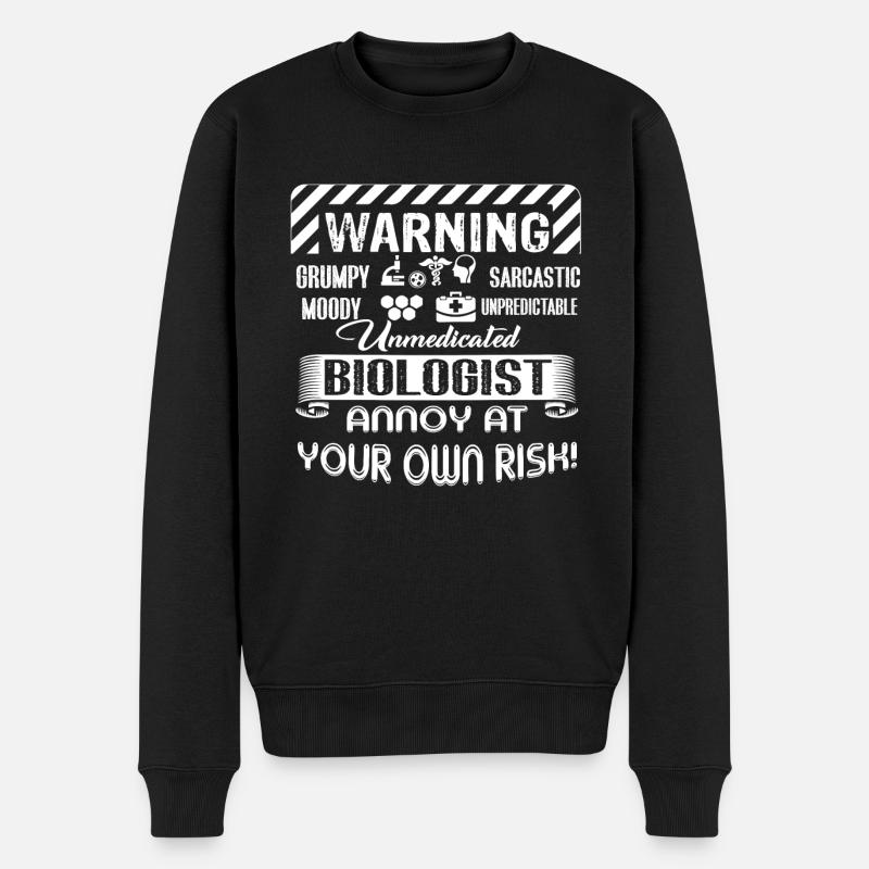 Biologist Biologist Warning - Men's Premium Organic Jumper - black