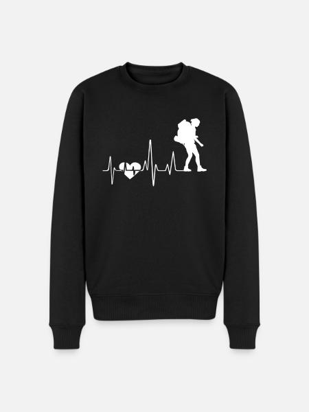 Backpacking Backpacking Heartbeat - Men's Premium Organic Jumper - black