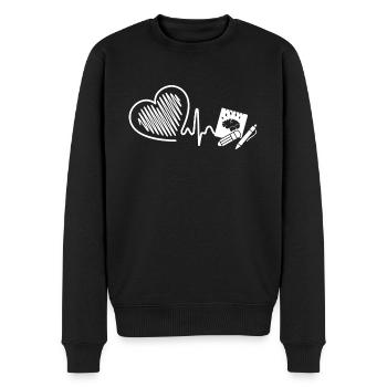 High School Teacher High School Teacher Heartbeat - Men's Premium Organic Jumper - black - Front - Nico (187cm)