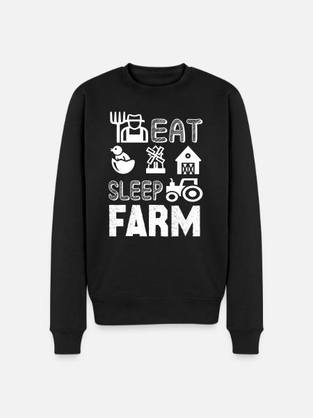Farmer Eat Sleep Farm - Men's Premium Organic Jumper - black